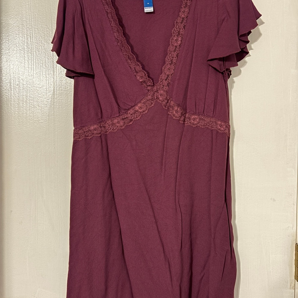 Old Navy Maroon Lace Detail Dress